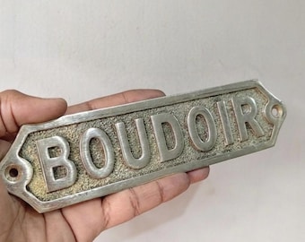 Brass Boudoir Door Sign – Vintage Style Dressing Room Plaque