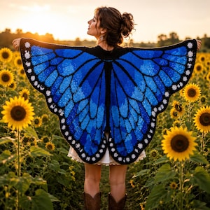 Monarch Butterfly Wing Cardigan Crochet Pattern | Oversized Sweater PDF (Instant Download)