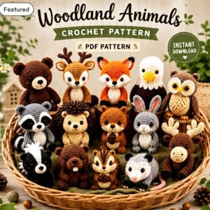 Woodland Forest Animals Crochet Pattern Bundle PDF || Forest Friends Instant Download