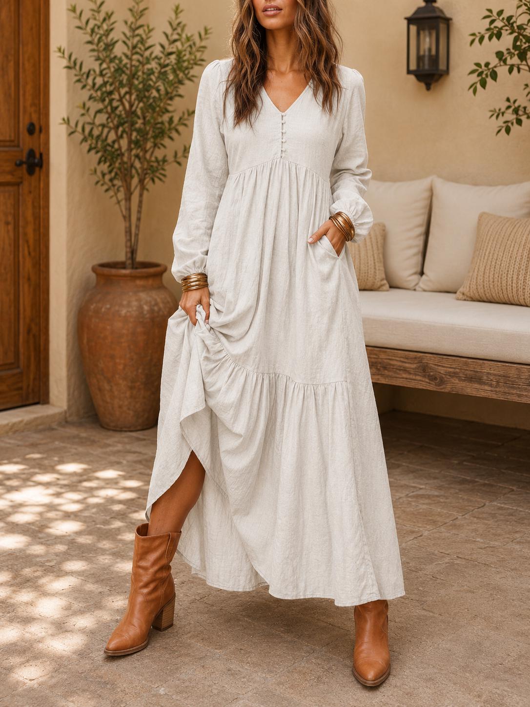 casual long sleeve maxi dress uk Long Sleeve Dress Day Maxi Dresses Uk PRETTYGARDEN Women Fall Long Sleeve Smocked Maxi Dress Casual
