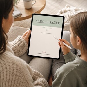 ADHD-planner 2026 | Digitale planner voor pas gediagnosticeerde volwassenen | GoodNotes iPad | Start zondag en maandag | 74 pagina's | Inclusief stickers