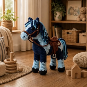 Realistisches Paint Horse Häkelmuster, Amigurumi Toy Tutorial, Westernsattel PDF