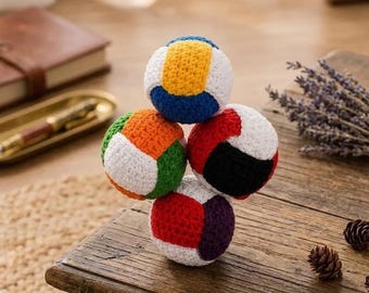 Patrón de ganchillo para Hacky Sack en PDF, tutorial de ganchillo para Footbag, patrón de juguete antiestrés DIY, pelota de malabares, ADF Elite Digital