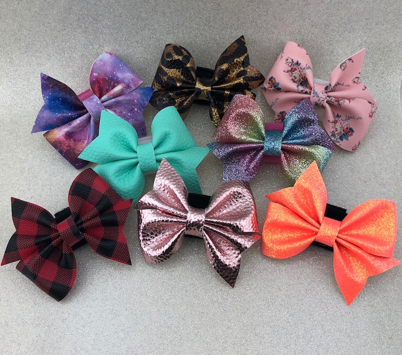 Halloween Pet Bow Floral Spider Web 3.5 Faux Leather Dog Cat Neckware Collar Attachment Pinwheel Style