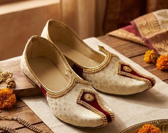 Men's Wedding Jutti Mojari | Embroidered Ethnic Slip-On Shoes