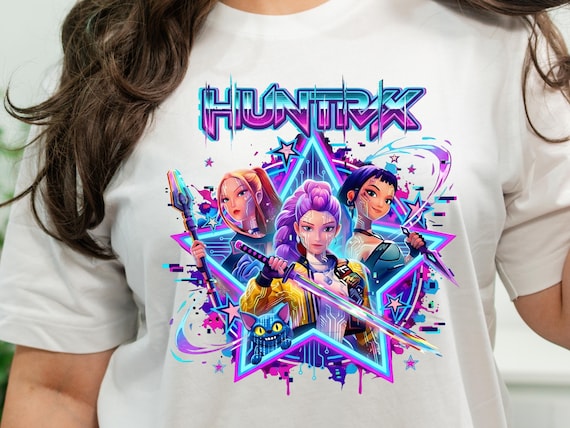 Huntrix Kpop Demon Hunters PNG  Saja Girls Anime Fan Art, Demon Hunter Shirt Sublimation Design, Techwear Girls Clipart, Transparent BG