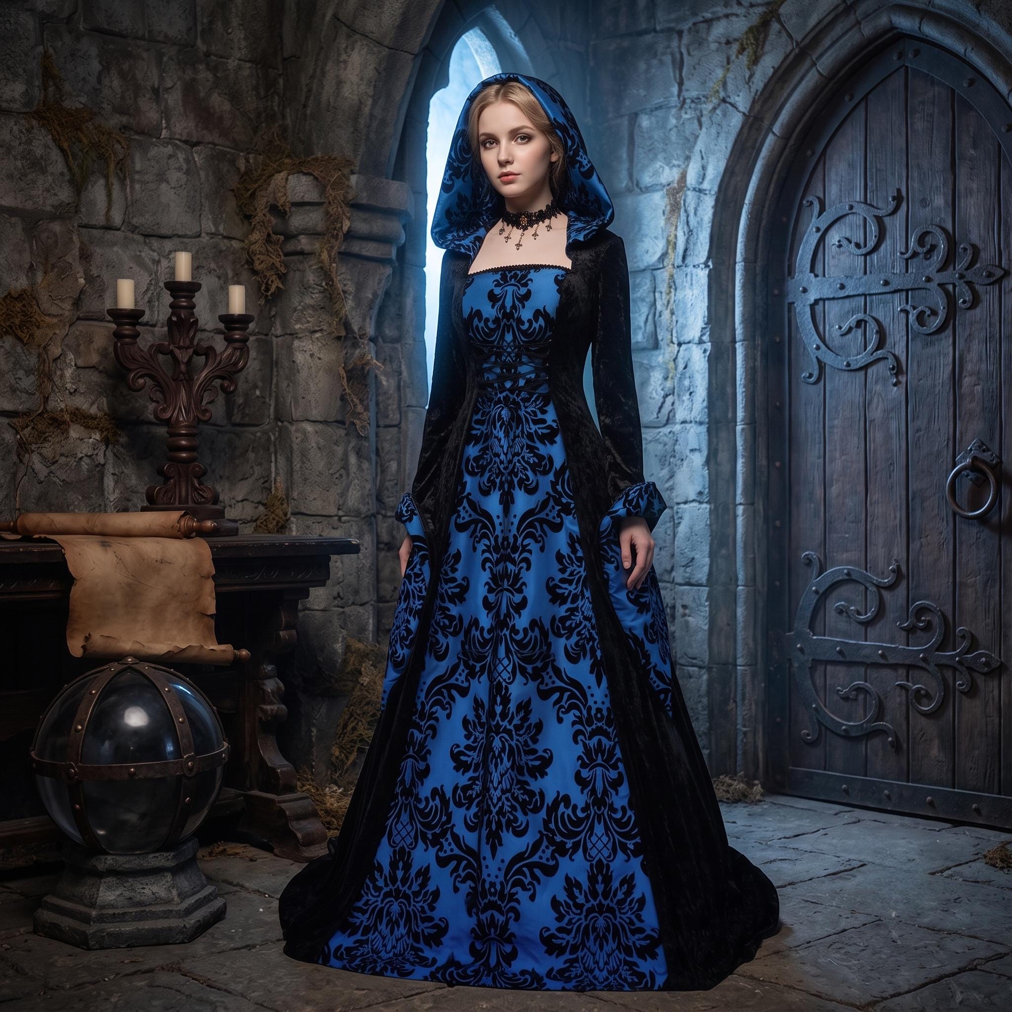 blue vampire dress M but still can YGroup_rodneyasymmetricalmaxidress Ivory Lace Sleeveless Backless Size:Large (PRE ORDER)