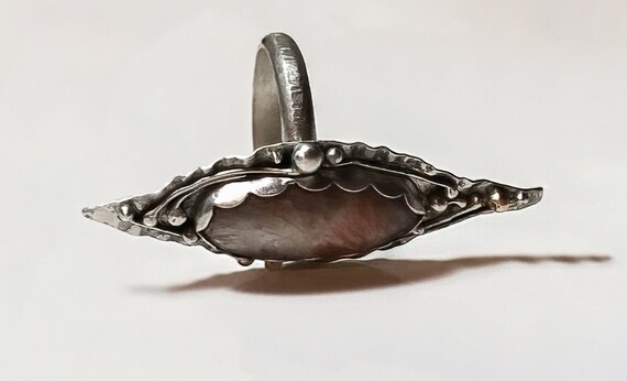 Silver sunstone ring size 9, Artisan Crafted Silver Sunstone Ring, One of a Kind Sunstone Ring