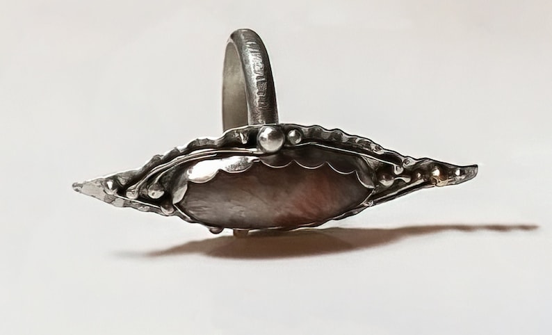 Silver sunstone ring size 9, Artisan Crafted Silver Sunstone Ring, One of a Kind Sunstone Ring bild 1