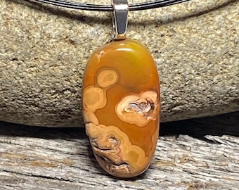 Orange Tickey Fork Creek Kentucky agate necklace