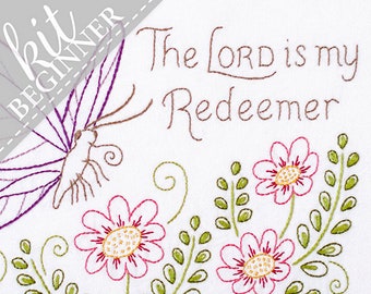 My Redeemer - DIY Beginner Embroidery KIT with Butterfly