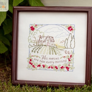 His Mercies Are New - Summer - 100% Cotton Embroidery Pattern