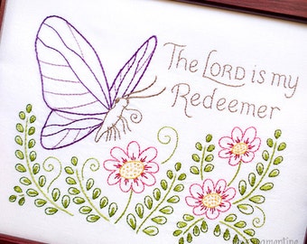 My Redeemer - Beginner Sampler Embroidery Pattern with Butterfly