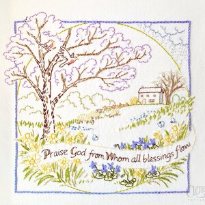 Praise God - Spring - 100% Cotton Embroidery Pattern