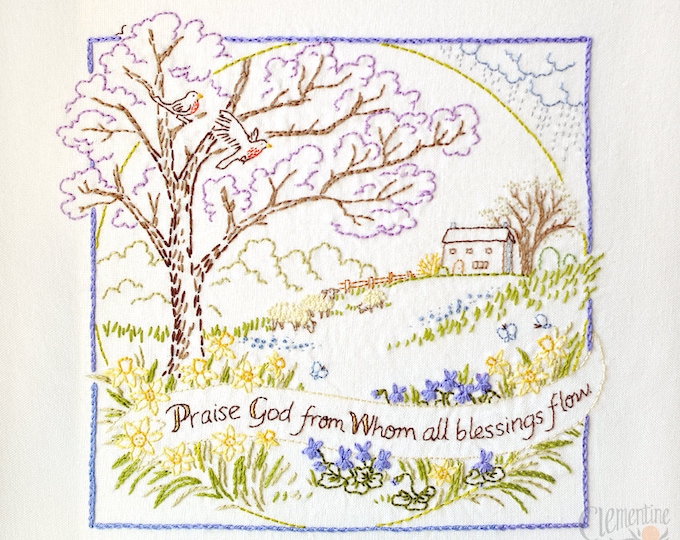 Praise God Spring 100% Cotton Embroidery Pattern - Etsy