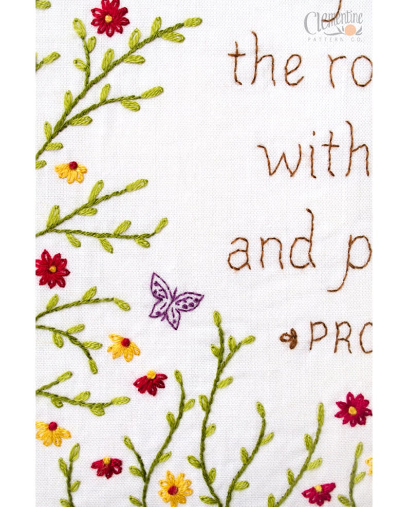 By Wisdom a House is Built - Proverbs Embroidery Pattern in Color - Wedding Housewarming Gift image 3
