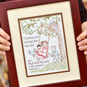 Psalm 127 Sampler - 100% Baumwolle Stickmuster