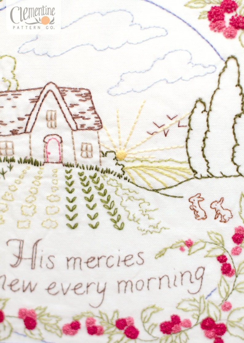 His Mercies Are New Summer 100% Cotton Embroidery Pattern image 2