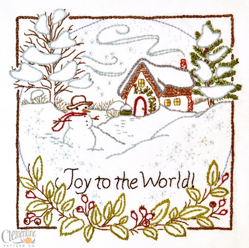 Joy to the World Winter Complete Embroidery KIT Christmas Holiday image 2