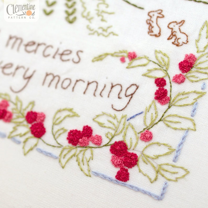 His Mercies Are New Summer 100% Cotton Embroidery Pattern image 3