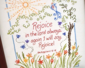 Rejoice in the Lord - 100% Cotton Embroidery Pattern