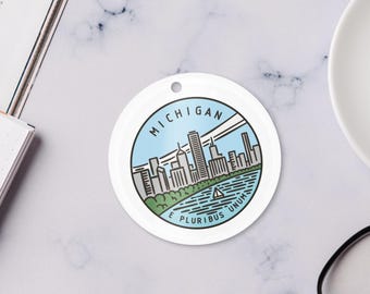 Michigan Christmas Ornament, State Keepsake Gift