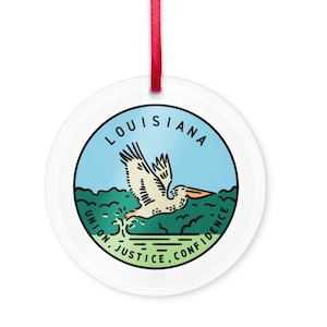 Louisiana Ornament, Christmas Tree Holiday Ornament