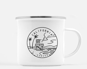 California Tasse mit Edelstahlrand