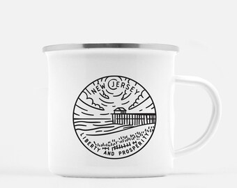 New Jersey Camp Mug Coffee Cup, Home State Adventure Camping Gift