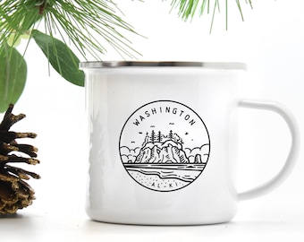 Washington State Mug Camping Cup with Stainless Steel Rim