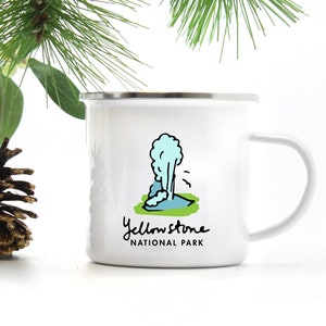 Yellowstone National Park Mug, Old Faithful Camping Coffee Cup Gift for Hiker