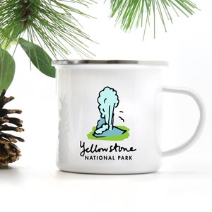 Yellowstone National Park Mug, Old Faithful Camping Coffee Cup Gift for Hiker image 1