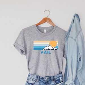 Vail Tshirt Colorado Gift, Adult Unisex Ski Resort Shirt with Mountains