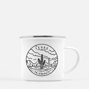 Texas Becher Lagerfeuer Geschenk, Metall Camp Tasse mit Edelstahlrand