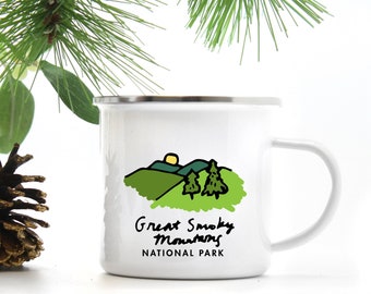 Smoky Mountains National Park Mug, Campfire Coffee Mug
