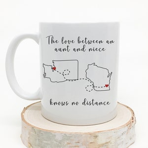 Aunt and Niece Mug Long Distance Gift with Two States