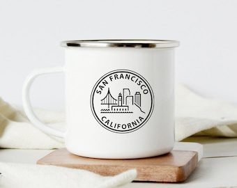 Mok San Francisco Skyline, Californië-cadeau, gepersonaliseerd koffiekopje