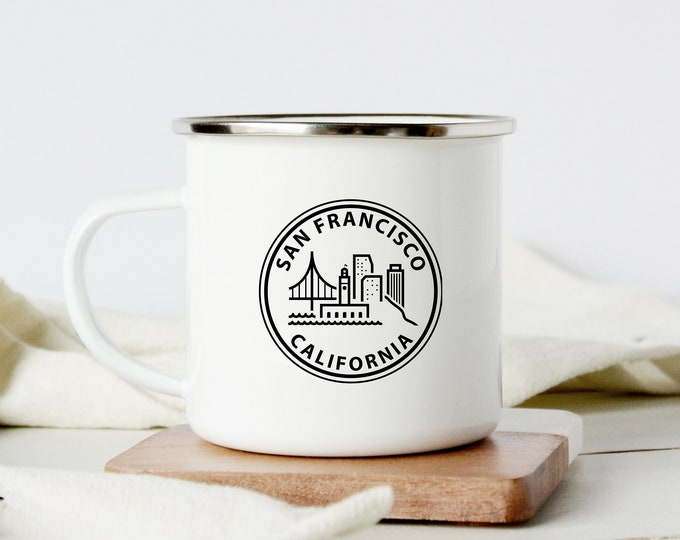 San Francisco Skyline Mug, California Gift, Personalized Coffee Cup