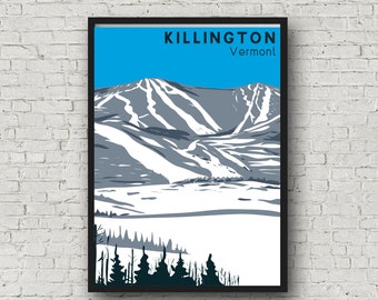 Killington Poster Travel Print, Vintage Killington Vermont Gift