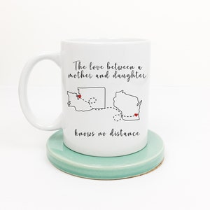 Mother Daughter Mug Long Distance Gift, Love Between Knows No Distance
