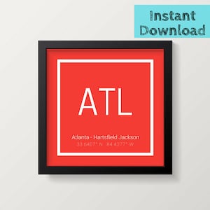 Custom Airport Code DIGITAL Printable, Airport Sign Aviation Gift for Pilot Instant DOWNLOAD