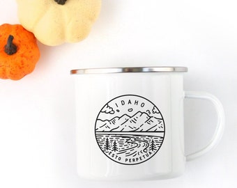 Idaho Mug Camping Gift with Stainless Steel Rim