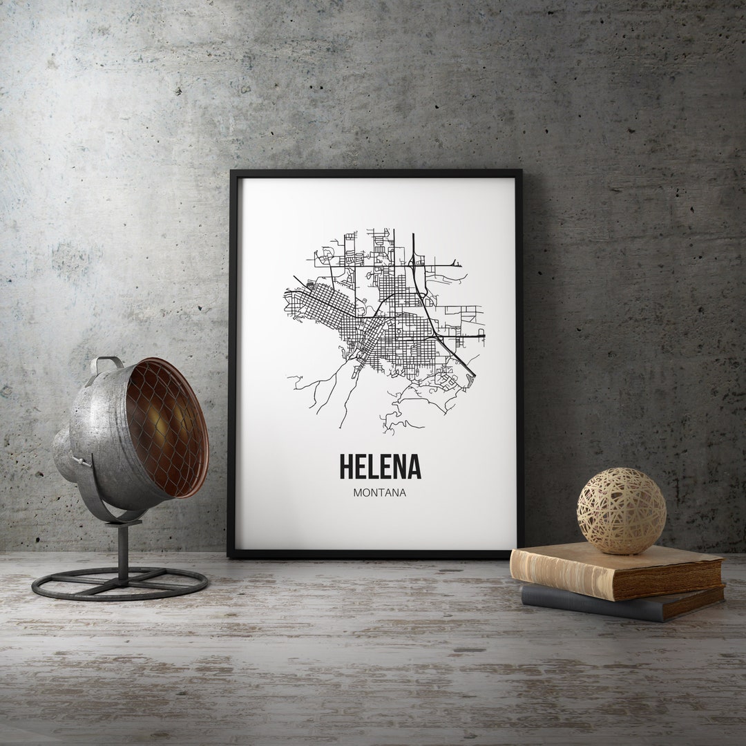 Helena Montana Print Helena Map Wall Art Poster Boyfriend - Etsy