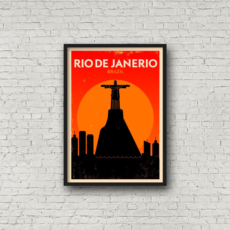 Rio De Janeiro Typography City MULTI CANVAS WALL ART Picture Print
