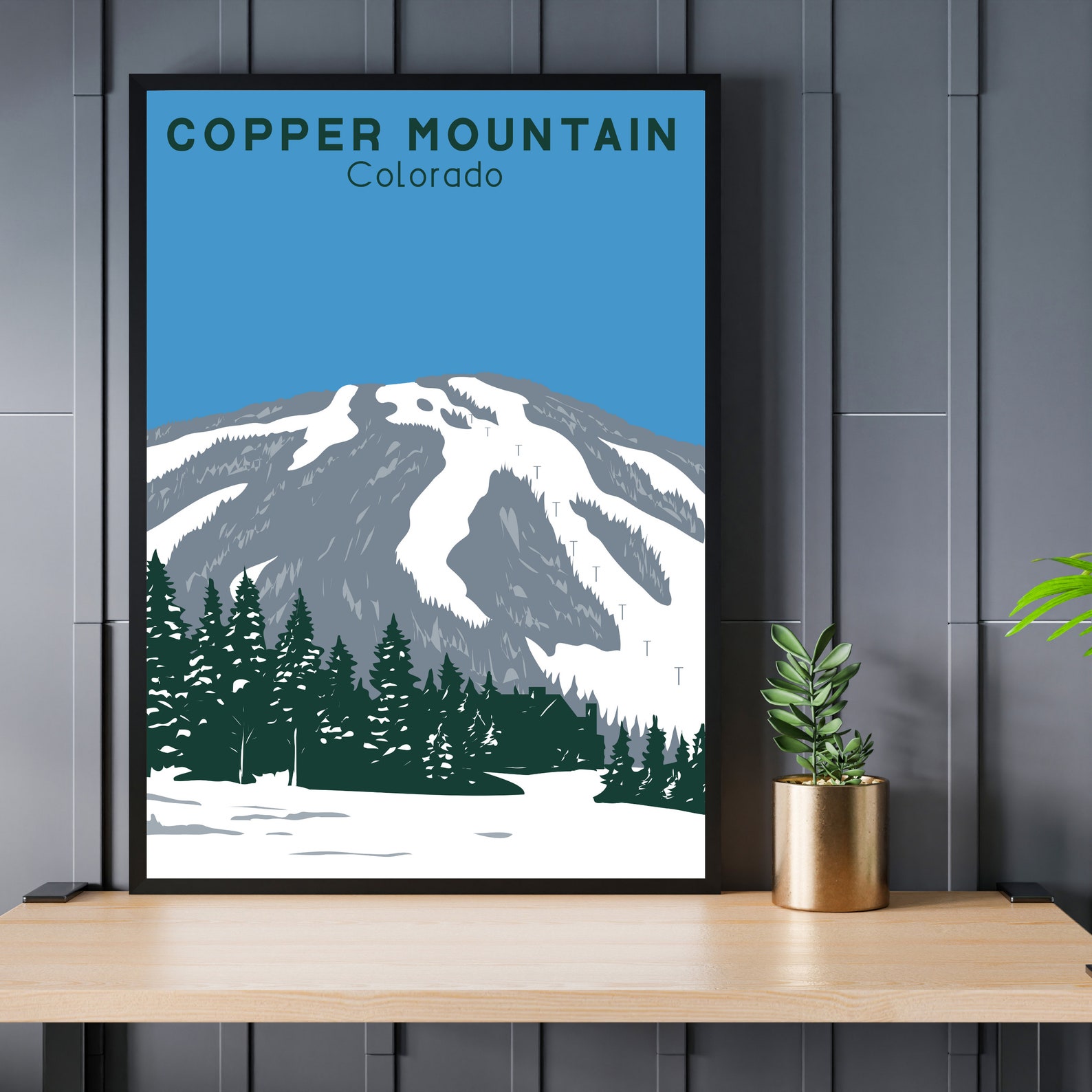 Copper Mountain Art Print Ski Gift Travel Poster Vintage Etsy