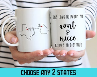 Aunt and Niece Mug, Custom I Miss You Long Distance Gift