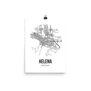 Helena Montana Print Helena Map Wall Art Poster Boyfriend - Etsy