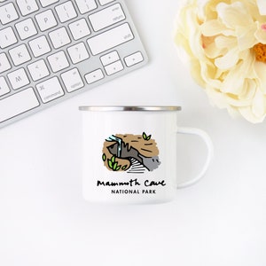 Mammoth Caves Mug National Park Gift, Camping Cup with Stainless Steel Rim image 1