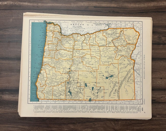 1911 Map of Oregon, Historical Map of Oregon, Antique Map of Oregon ...