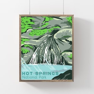Hot Springs National Park Poster, Arkansas Travel Wall Art